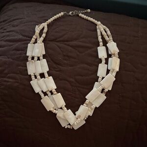 Elegant Cream Beaded Necklace